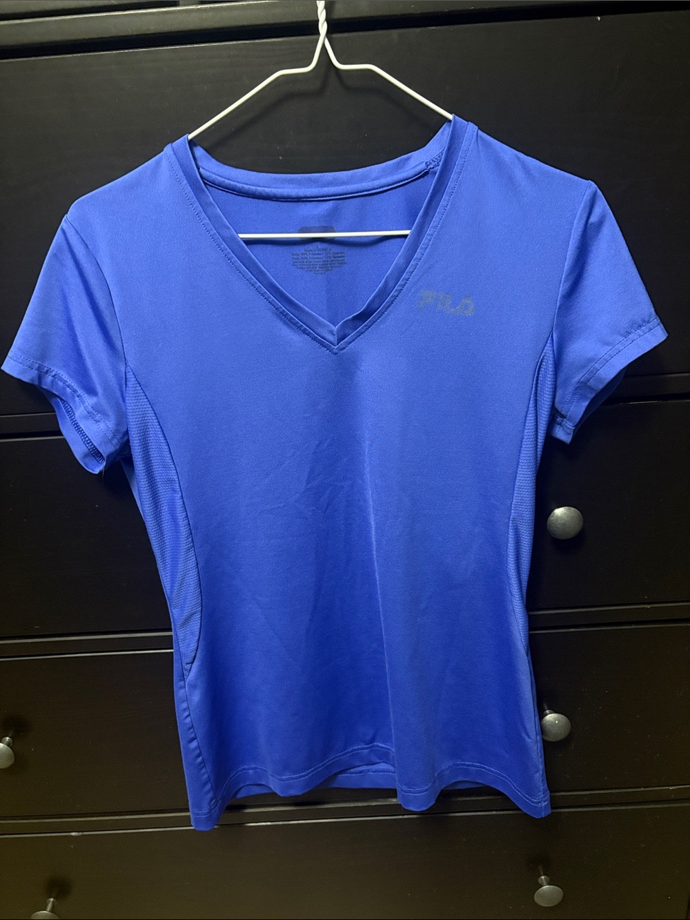 Fila Women's V-Neck Athletic Tee in Royal Blue
